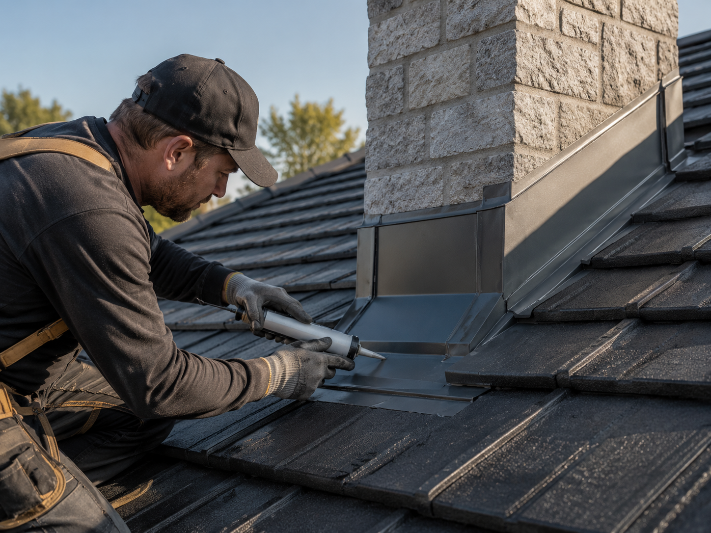 Roof plumbing flashing and gutter detail in Ballarat